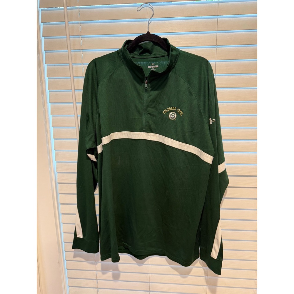 Under Armour Colorado State Rams Mens 2XL Green Quarter Zip Pullover Shirt Loose